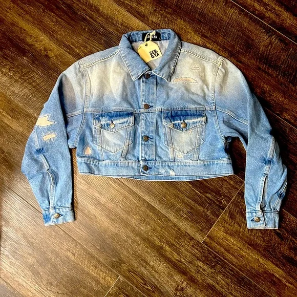 SER.O.YA Olympia Denim Jacket xxs oversized - Picture 1 of 5